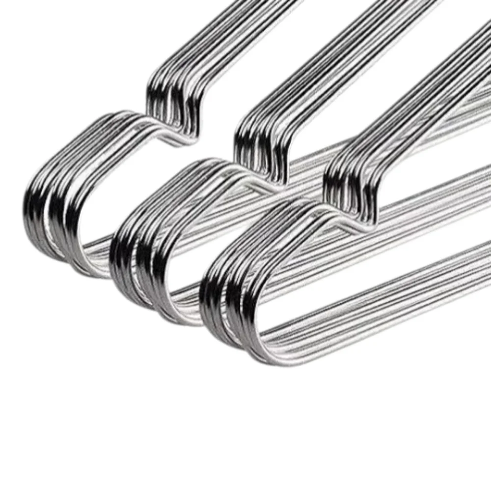 30 HANGERS heavy stainless steel silver nonslip EUC 16.5